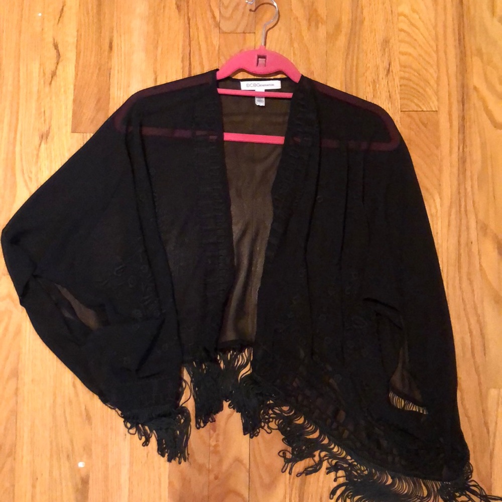BCBG Sheer Black Cardigan
